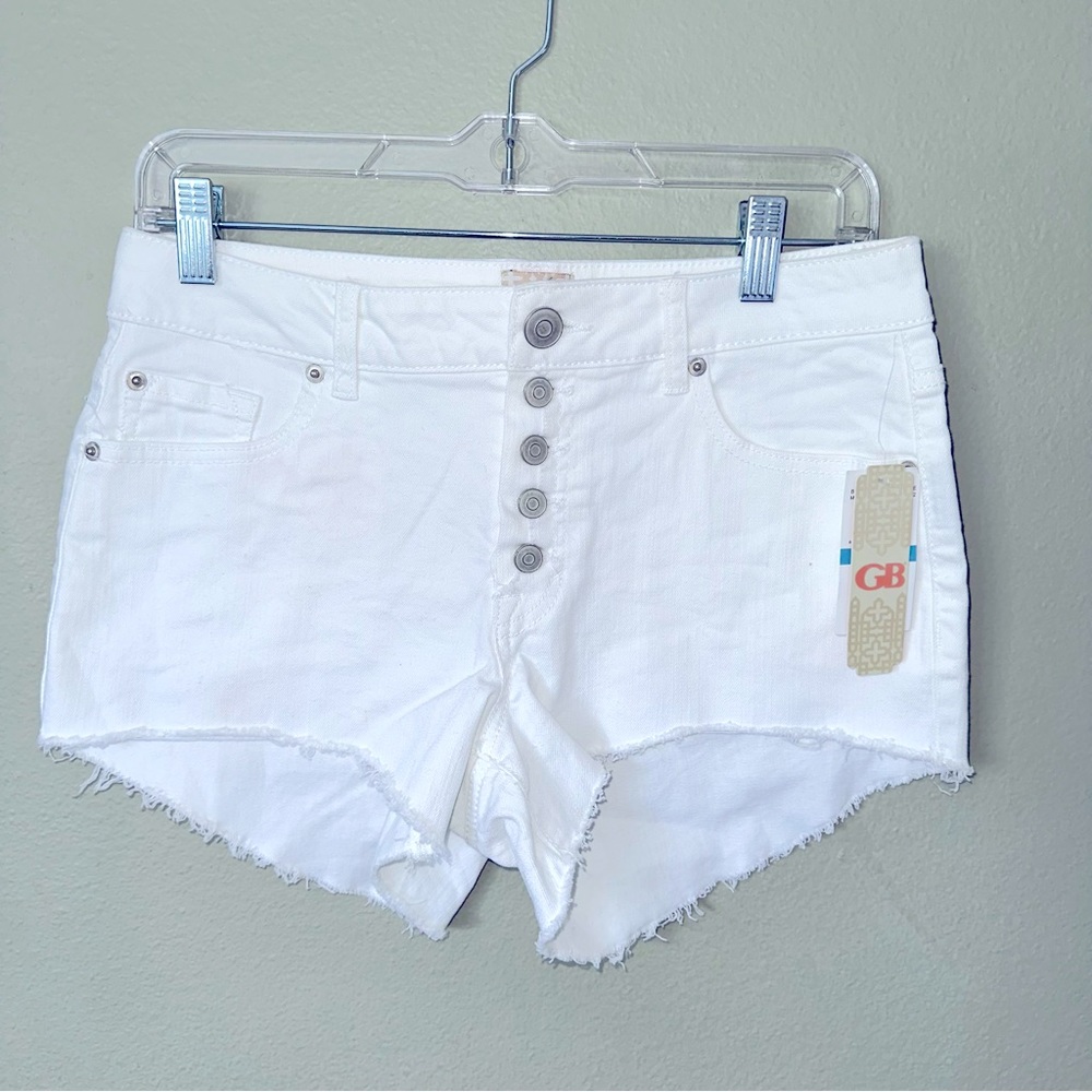 Gianni Bini white Hi Low distressed shorts NWT